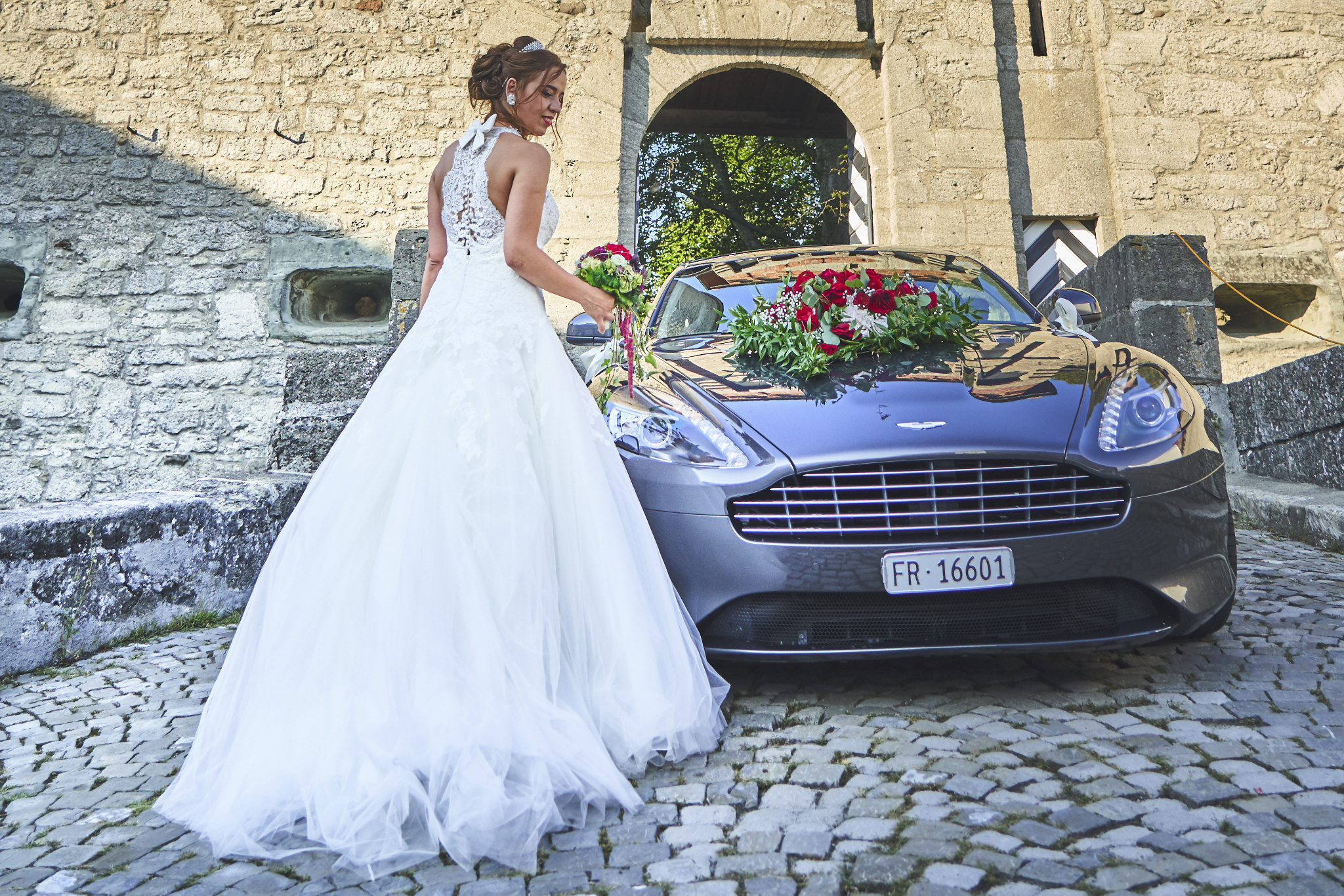 Mariage à Romont, portrait de la mariée